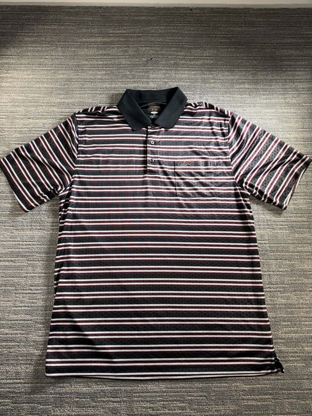 Greg Norman for Tasso Elba Play Dry Striped Polo Shirt Size XL